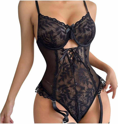 BODY EN DENTELLE PORTE JARTELLES